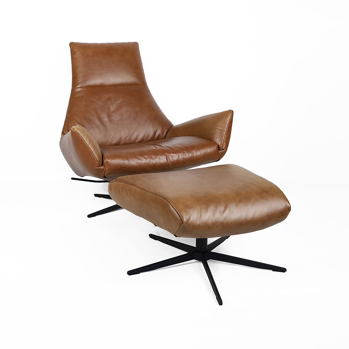 Draaifauteuil Wim met hocker