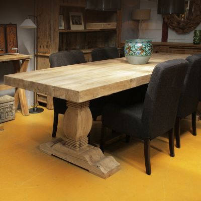 Kloostertafel oud eiken bolkolom