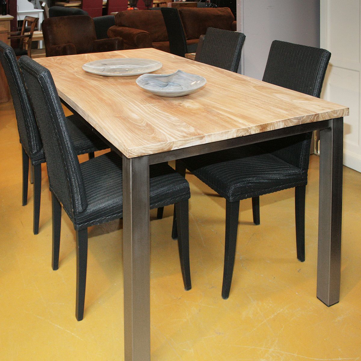 Eettafel op maat teak RVS