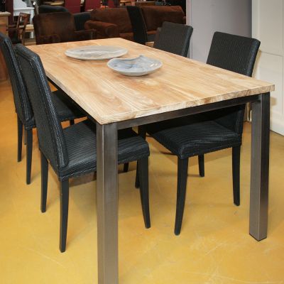 Eettafel op maat teak RVS