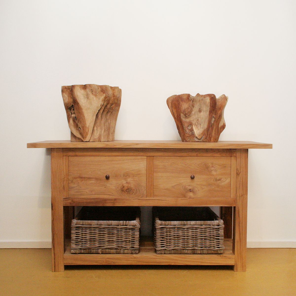 Sidetable op maat teak - badkamer