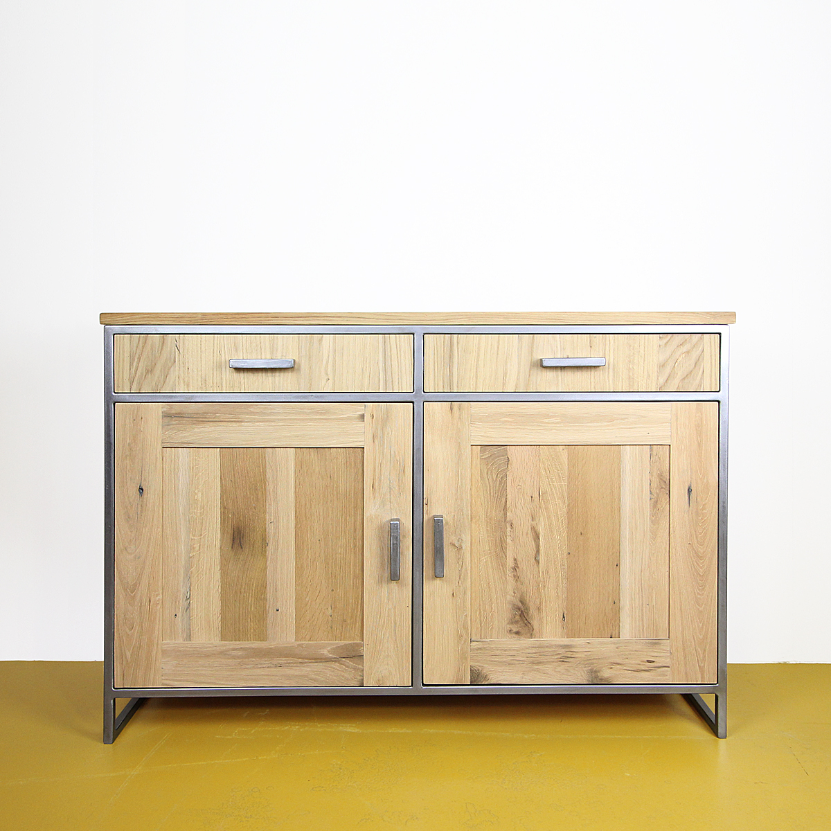 dressoir oud eikenhout – staal