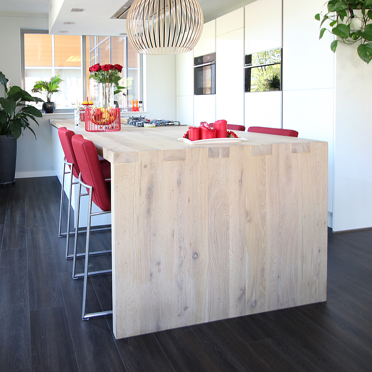 Bartafel – Kookeiland oud eikenhout